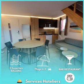 T3, 48m2, Climatisé, piscines, resto, 5mn plages